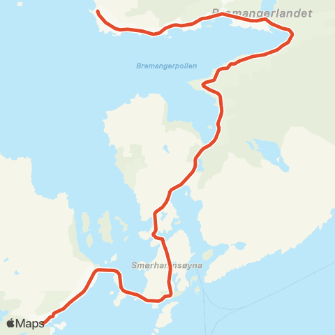 Skyss Bremanger-Kalvåg-Smørhamn map