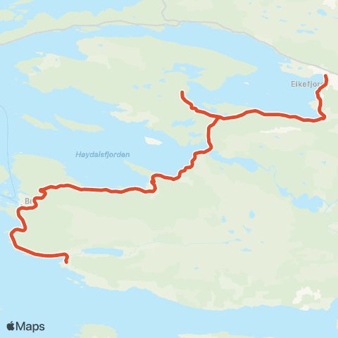 Skyss Sandvik-Eikefjord map