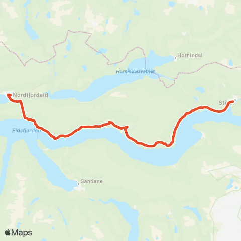 Skyss Nordfjordeid-Hopland-Stryn map