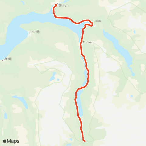 Skyss Briksdalen-Olden-Stryn map