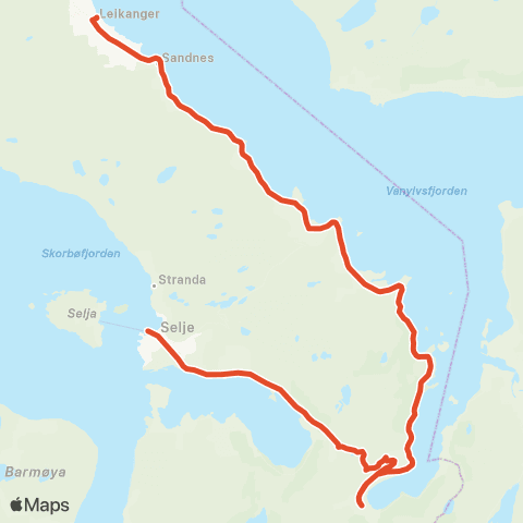 Skyss Selje-Leikanger map