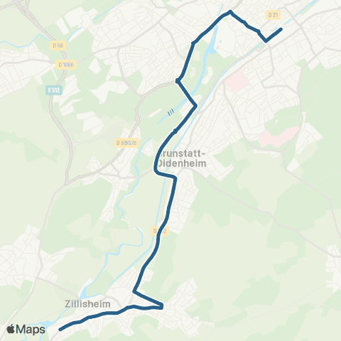 Soléa Zillisheim Clair Horizon - Mulhouse Gare Centrale map
