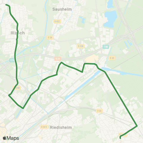 Soléa Kingersheim Usines - Rotonde / St-Jean map