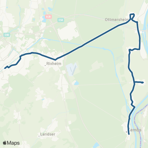 Soléa Kembs Kembs Prés - Muhouse Gare Centrale map
