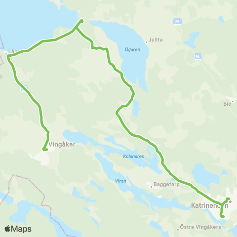 Sörmlandstrafiken Vingåker Station—Katrineholm Resecentrum map