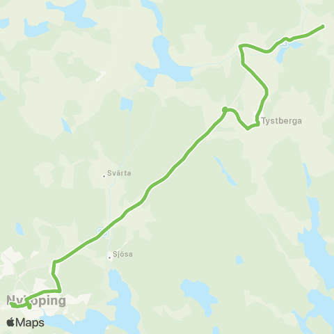 Sörmlandstrafiken Tystberga Övre—Nyköping Bussterminal map