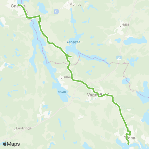 Sörmlandstrafiken Gnesta Station—Trosa Hamn map