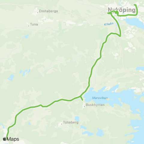 Sörmlandstrafiken Nävekvarn—Nyköping Bussterminal map