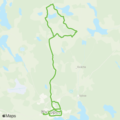 Sörmlandstrafiken Dammlöts Skola—Nyköping Bussterminal map