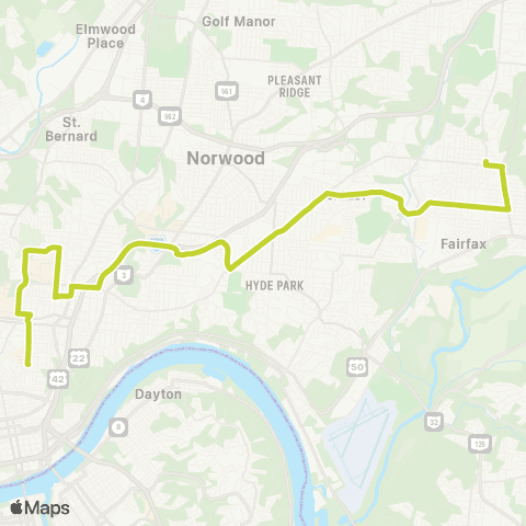 Metro SORTA Madisonville Commuter map