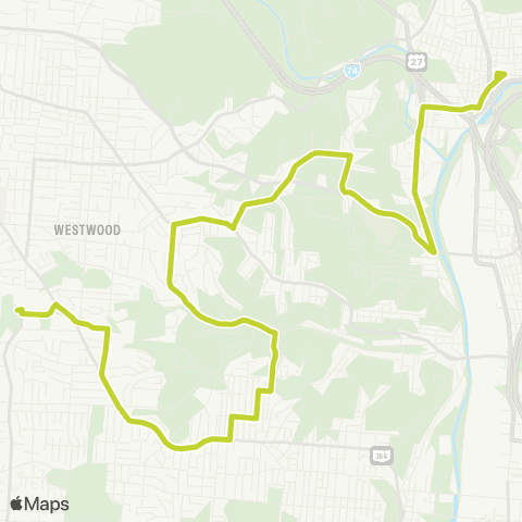 Metro SORTA Western Hills map