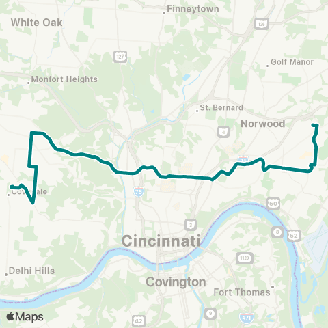 Metro SORTA MLK / Westwood Northern map