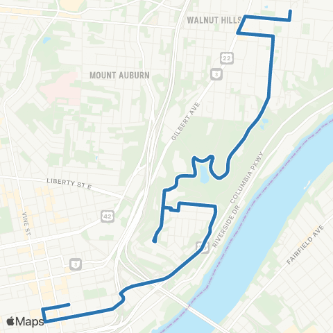 Metro SORTA Mt. Adams map