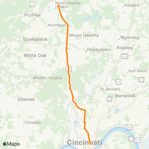 Metro SORTA Hamilton Avenue map