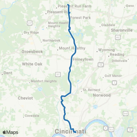 Metro SORTA Winton Road map
