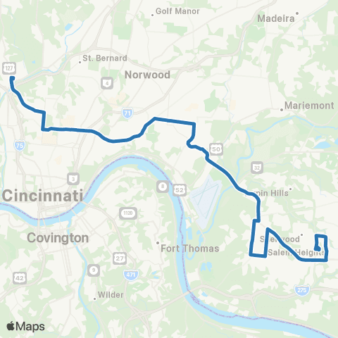 Metro SORTA MLK / Beechmont map