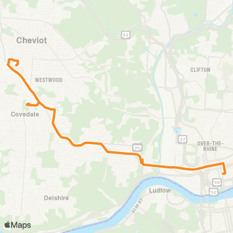 Metro SORTA Glenway Avenue map
