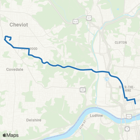Metro SORTA Queen City Avenue map