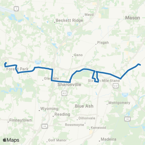 Metro SORTA Kemper Road map