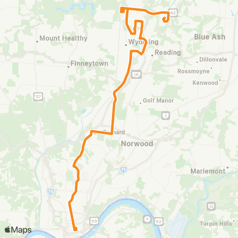 Metro SORTA Vine Street map