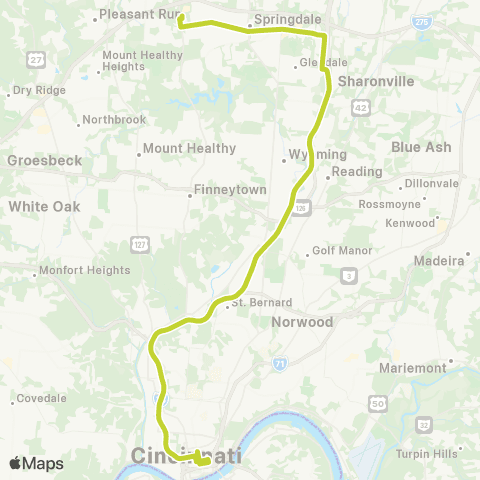 Metro SORTA Forest Park Express map