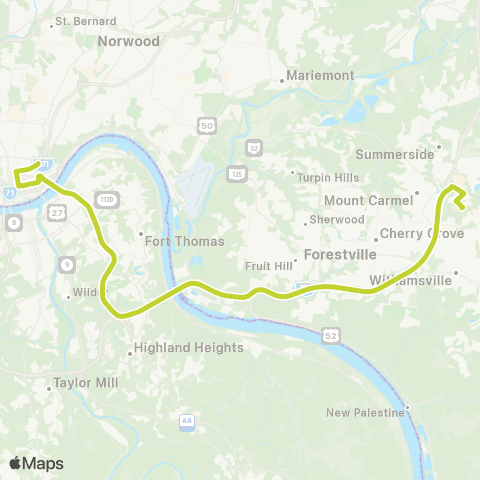 Metro SORTA Eastgate Express map