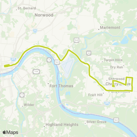 Metro SORTA Beechmont Commuter map