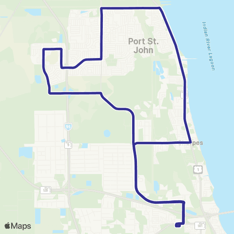 Space Coast Area Transit Port Saint John map
