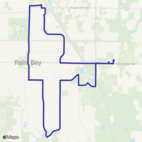 Space Coast Area Transit South Palm Bay map