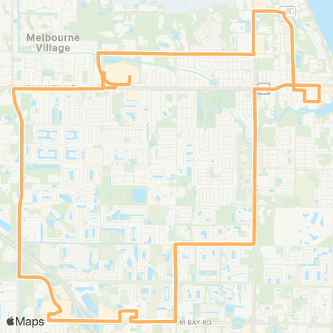Space Coast Area Transit 21 Downtown Melbourne (Sun) map