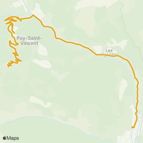 Transports du Pays des Écrins L'Argentière-La Bessée - Puy-St-Vincent map