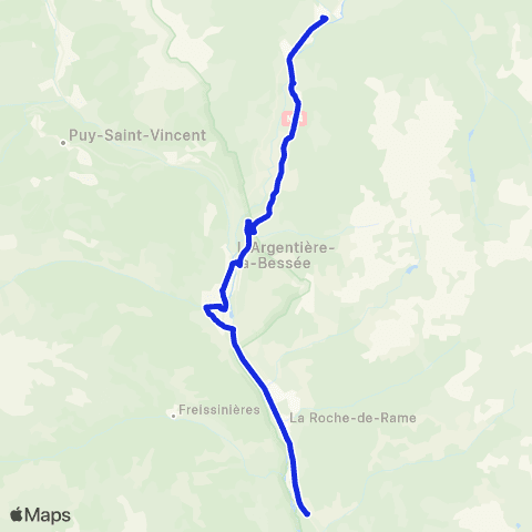 Transports du Pays des Écrins La Roche-de-Rame - St-Martin-de-Queyrières map