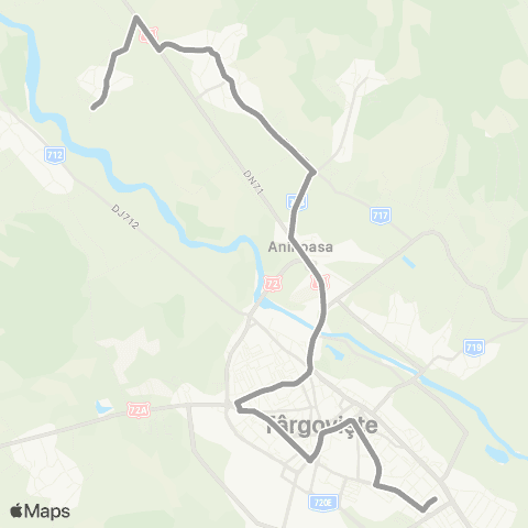 SPMT Micro XI - Centru - Spitalul Judetean - Piata 2 Brazi - Viforata - Aninoasa - Sateni map