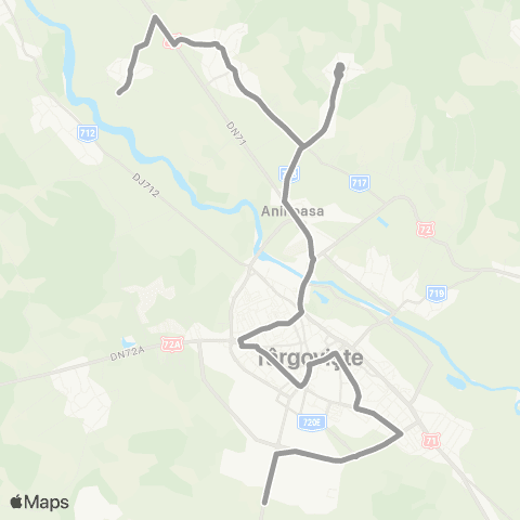 SPMT Micro XI - Centru - Spitalul Judetean - Piata 2 Brazi - Manastirea Viforata - Aninoasa - Sateni map