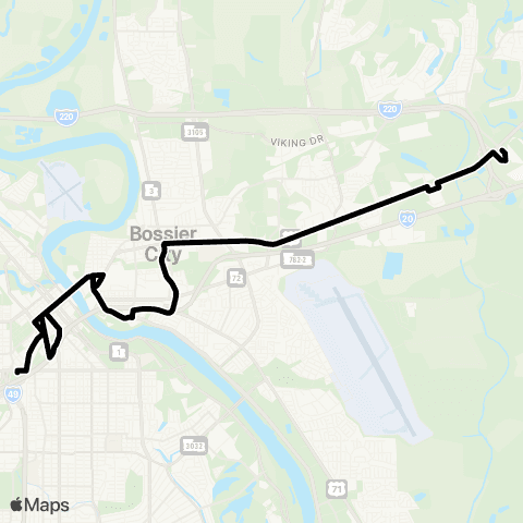 Sportran East Bossier map