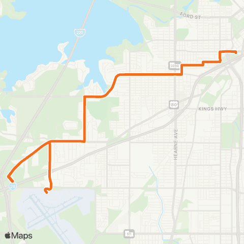 Sportran Lakeshore Drive map