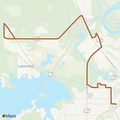 Sportran North Market / MLK map