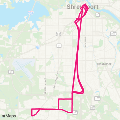 Sportran South Linwood / West Bert Kouns / Downto map