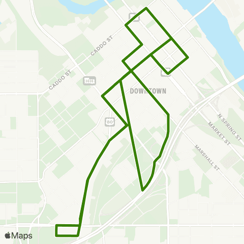 Sportran Downtown Circular map