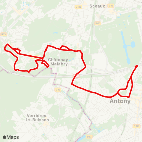 Île-de-France Mobilités Gare de la Croix de Berny <>︎ Gare de la Croix de Berny map