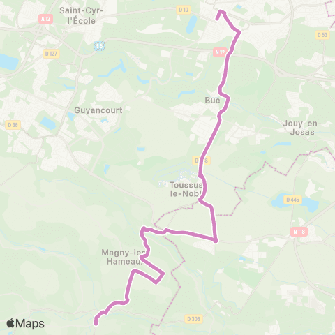 Île-de-France Mobilités Gare de St-Rémy-les-Chevreuse <>︎ Gare de Versailles Château - Rive Gauche map