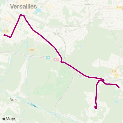 Île-de-France Mobilités Gare de Versailles Château - Rive Gauche <>︎ Pointe O. map