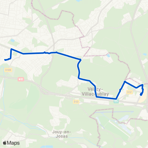Île-de-France Mobilités Gare rout. de Versailles Chantiers - Quai G <>︎ Ctre comm. map