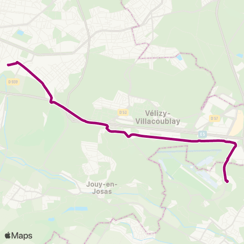Île-de-France Mobilités Gare rout. de Versailles Chantiers - Quai G <>︎ Burospace map