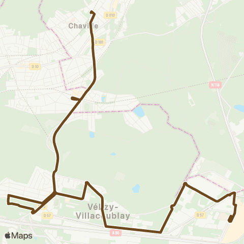 Île-de-France Mobilités Gare de Chaville Rive Droite <>︎ Ctre comm. map