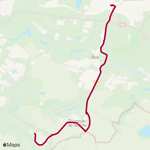Île-de-France Mobilités ZA du Bois des Roches <>︎ Gare des Chantiers - Abbé Rousseaux map
