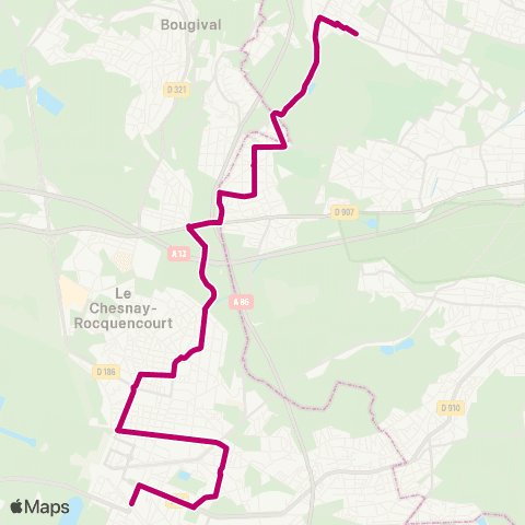 Île-de-France Mobilités Ctre Madeleine Daniélou <>︎ Gare de Versailles Château - Rive Gauche map