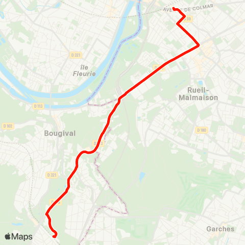 Île-de-France Mobilités Gare de la Celle-St-Cloud <>︎ Gare de Rueil-Malmaison map