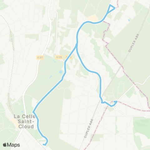 Île-de-France Mobilités Gare de la Celle-St-Cloud <>︎ Étang Sec map