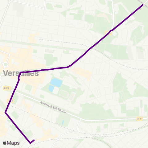 Île-de-France Mobilités Gare rout. de Versailles Chantiers - Quai A <>︎ Picardie map